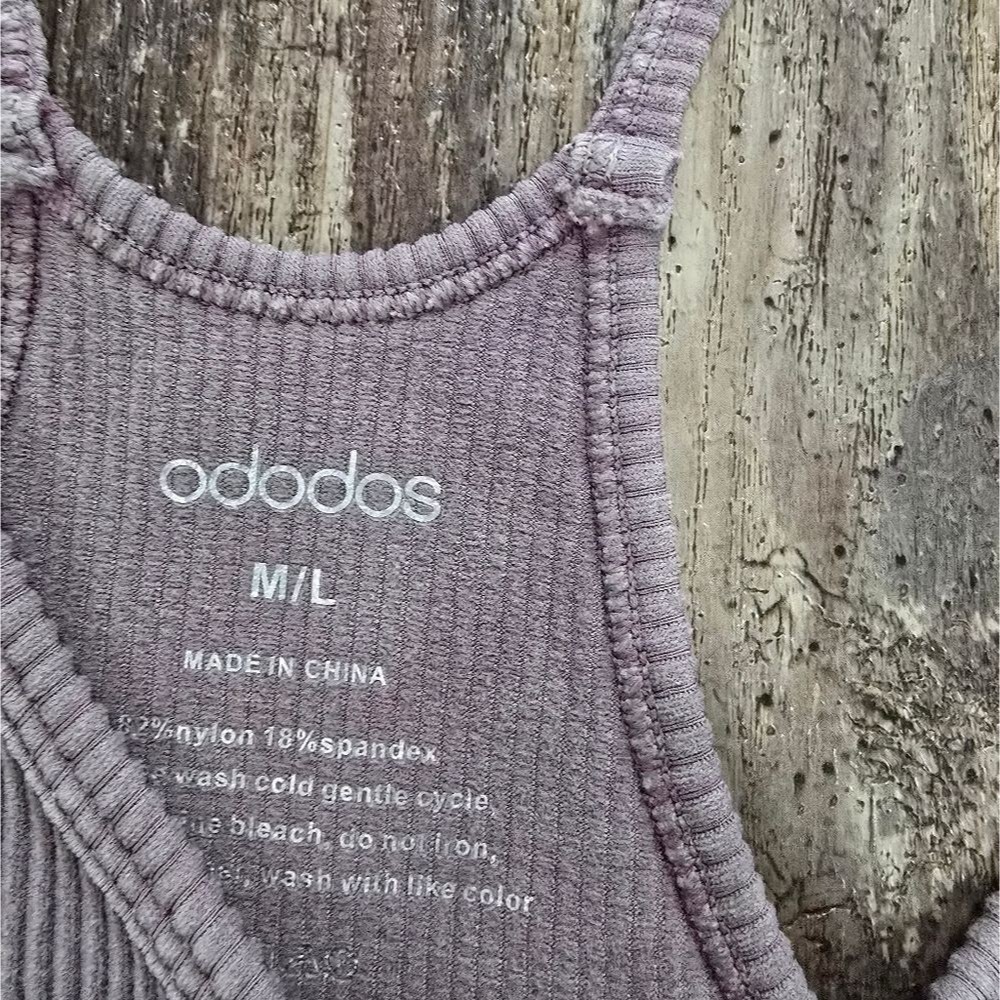 Ododos Lavender Ribbed Tank Top M/L - Picture 2 of 3
